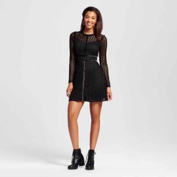 XHILARATION Dress Velvet Crochet Long Sleeve Whimsigoth Dark Academia Small NWT - Picture 1 of 11